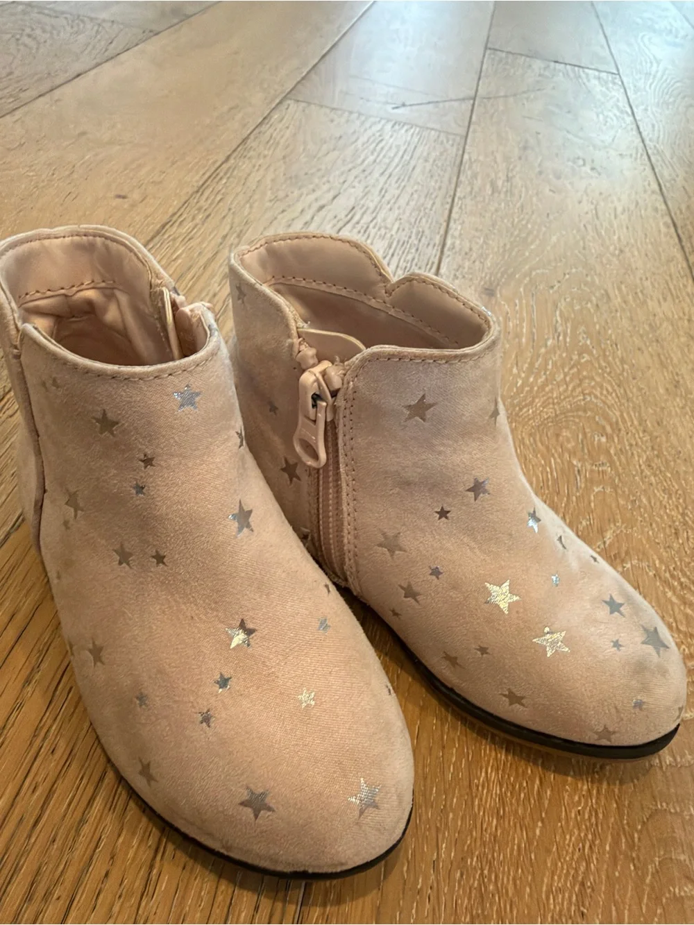 Kids Pink Star Ankle Boots